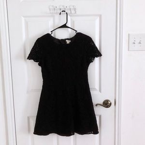 J. Crew black short-sleeved lace dress